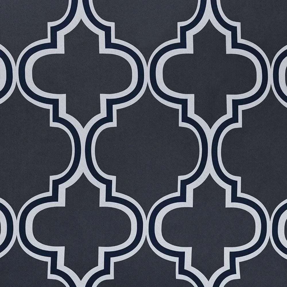 SUPERIOR Bohemian Trellis Grey Navy Blue White Curtain Panels 42 x 108 NEW NIP